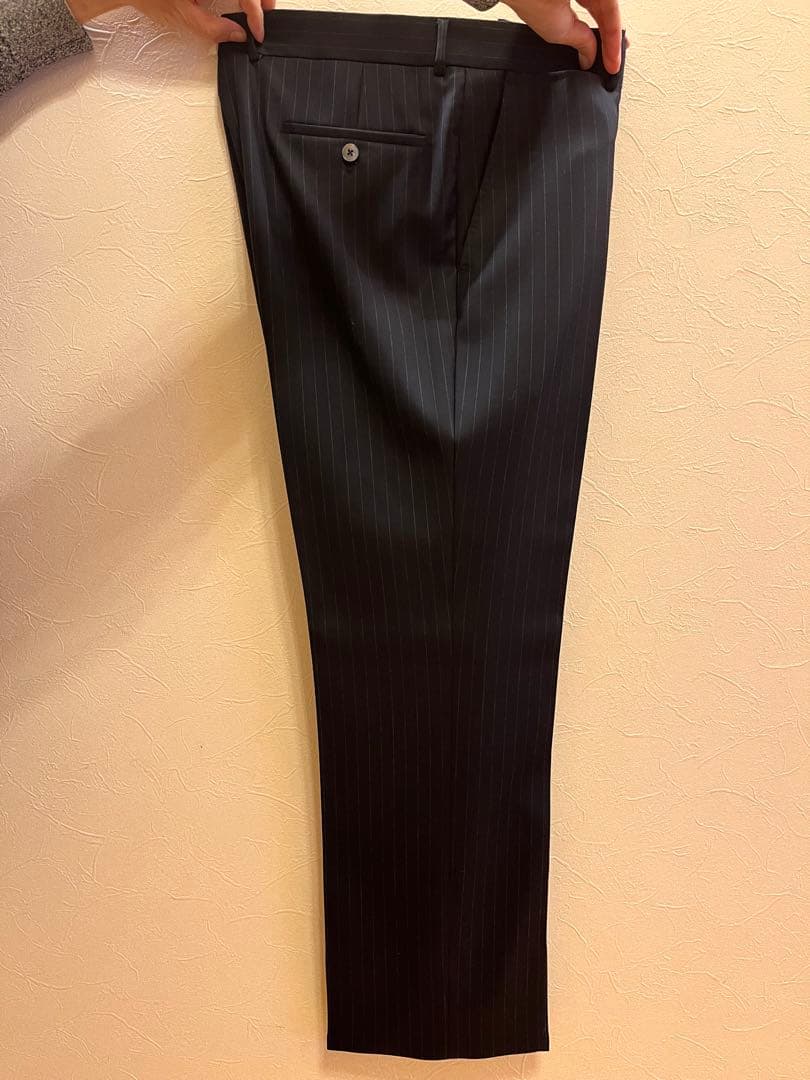 【美品】 dunhill ブラック ストライプ ダブル セットアップスーツ