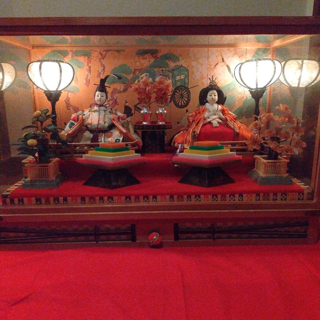 値引しました　ひな人形セット ガラスケース付き