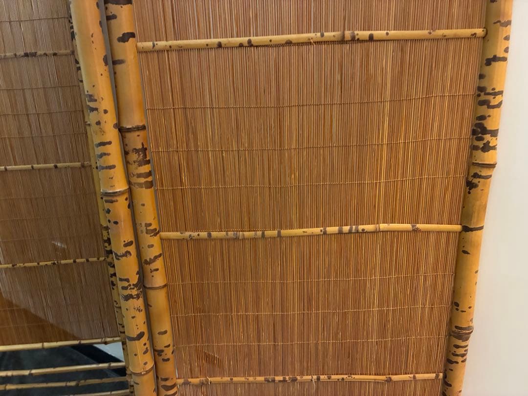 ついたて　衝立　4面　竹製　痛み無し　中古　和風　日本製　パーテーション　室内用