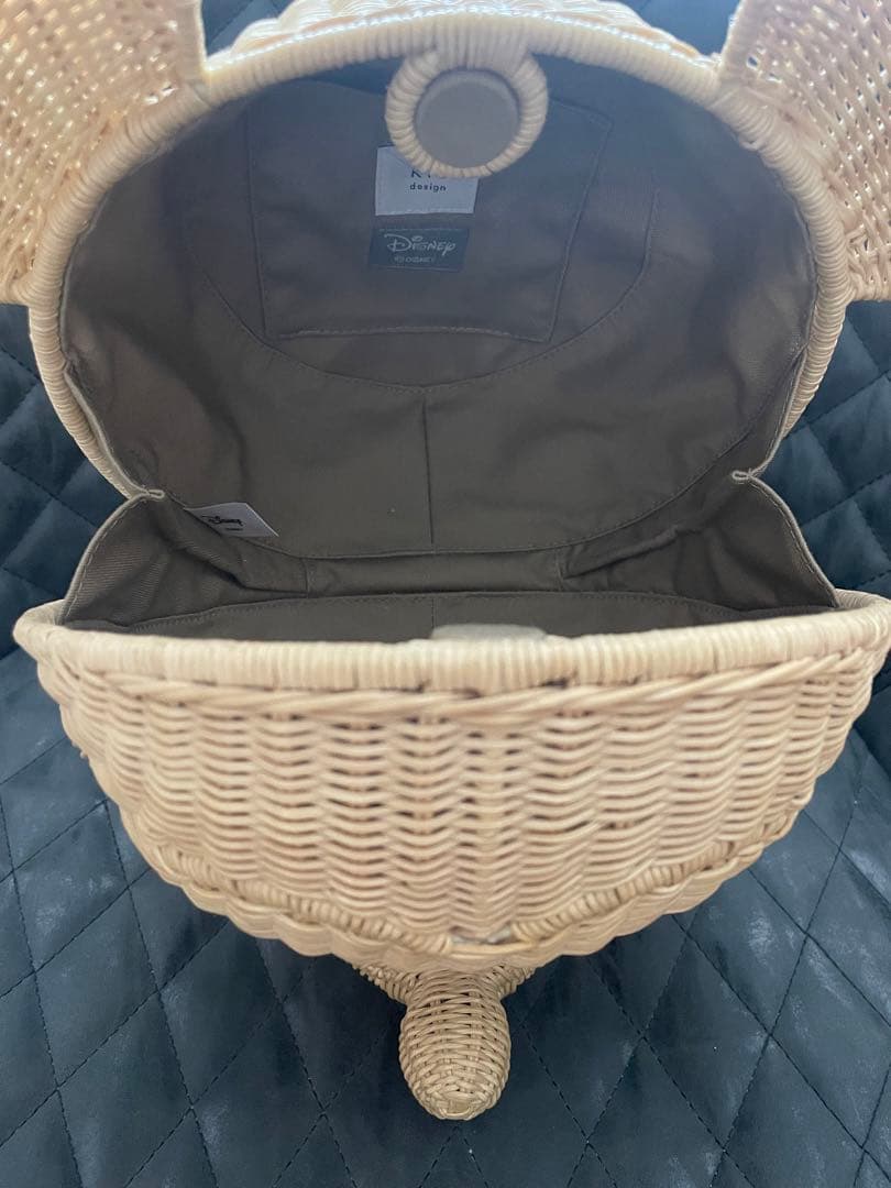 ミッキーマウス　カゴバッグ　ラタンバッグ