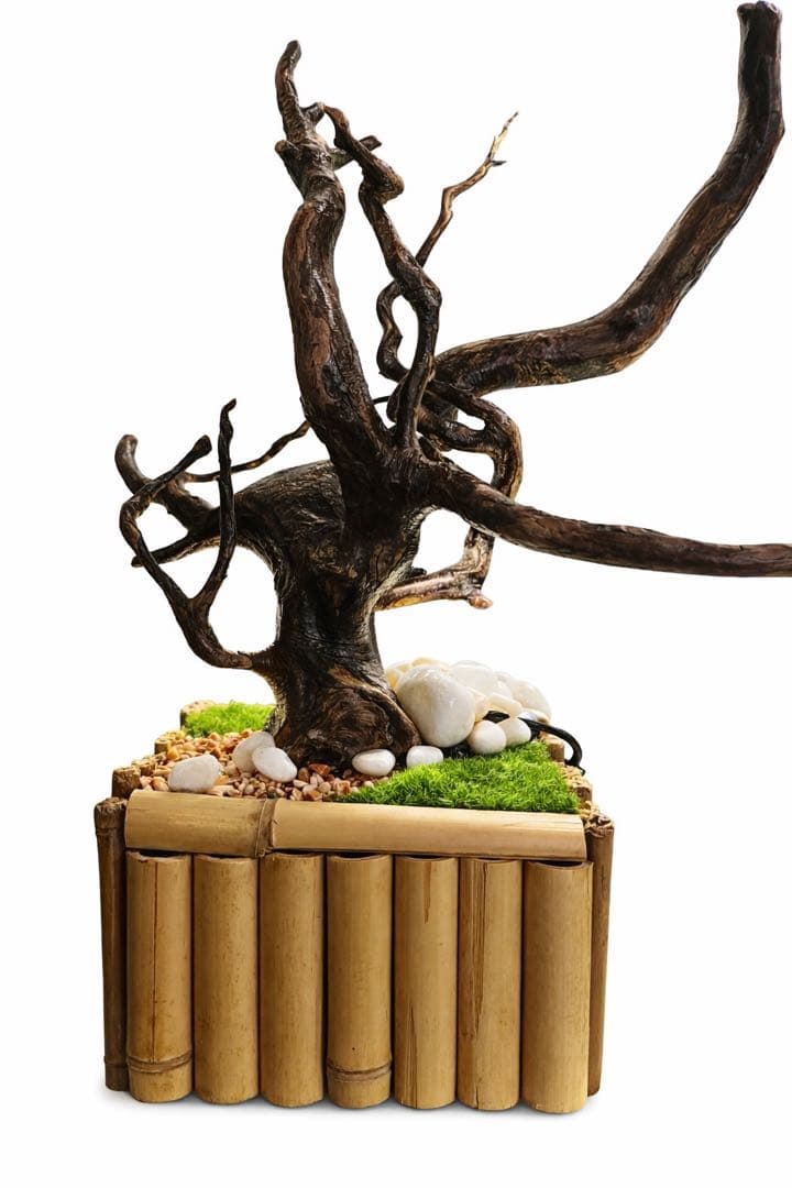 自然が灯る。流木×竹×間接LEDの一点物インテリア