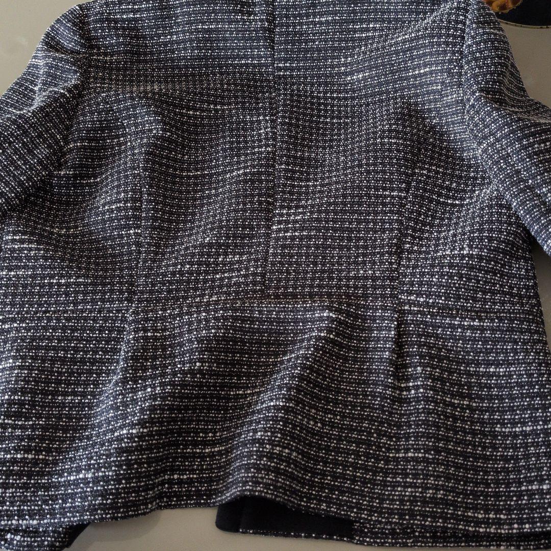 ANY SIS新品タグ付き ノーカラーツイードジャケット１３号