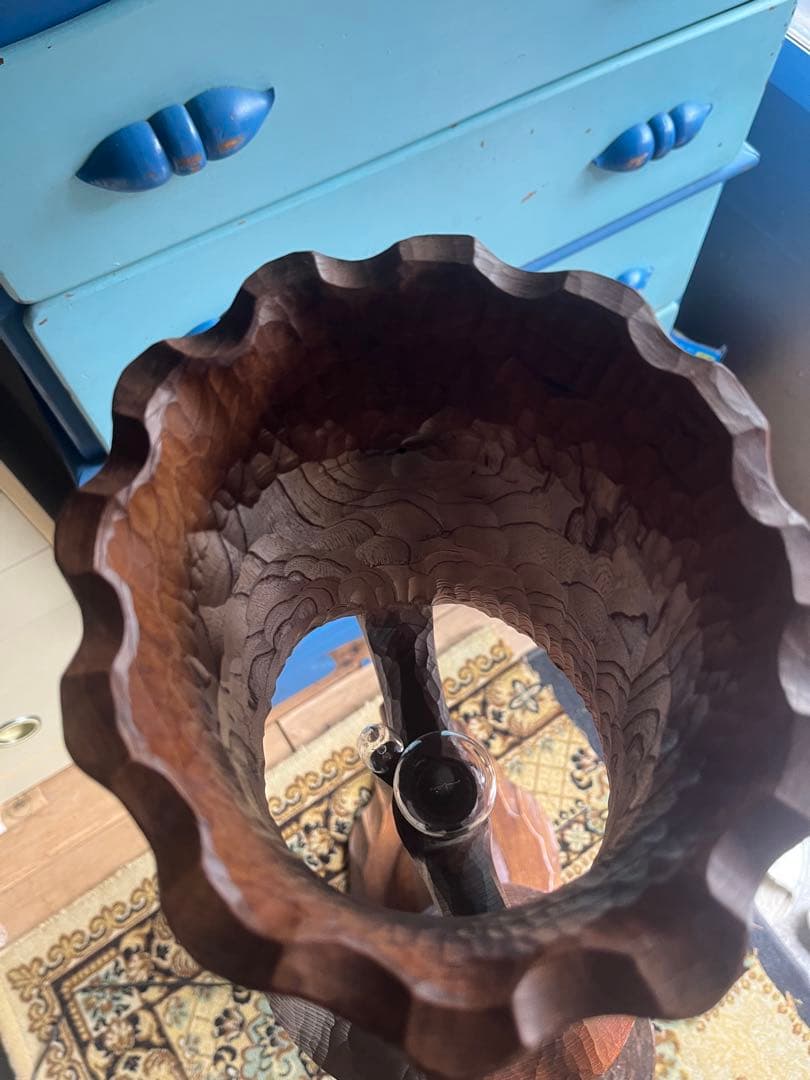 希少 フロアスタンドライト フクロウ 縁起物 木彫 インテリア 木製 風水 レア