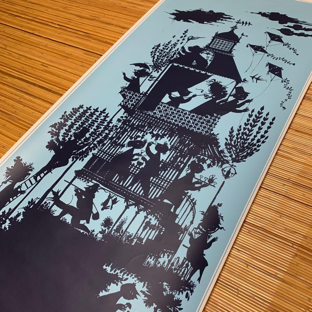 ビヨンヴィンブラッド　ビンテージ大型四季ポスターブルーの秋！影絵の様で懐かしい。