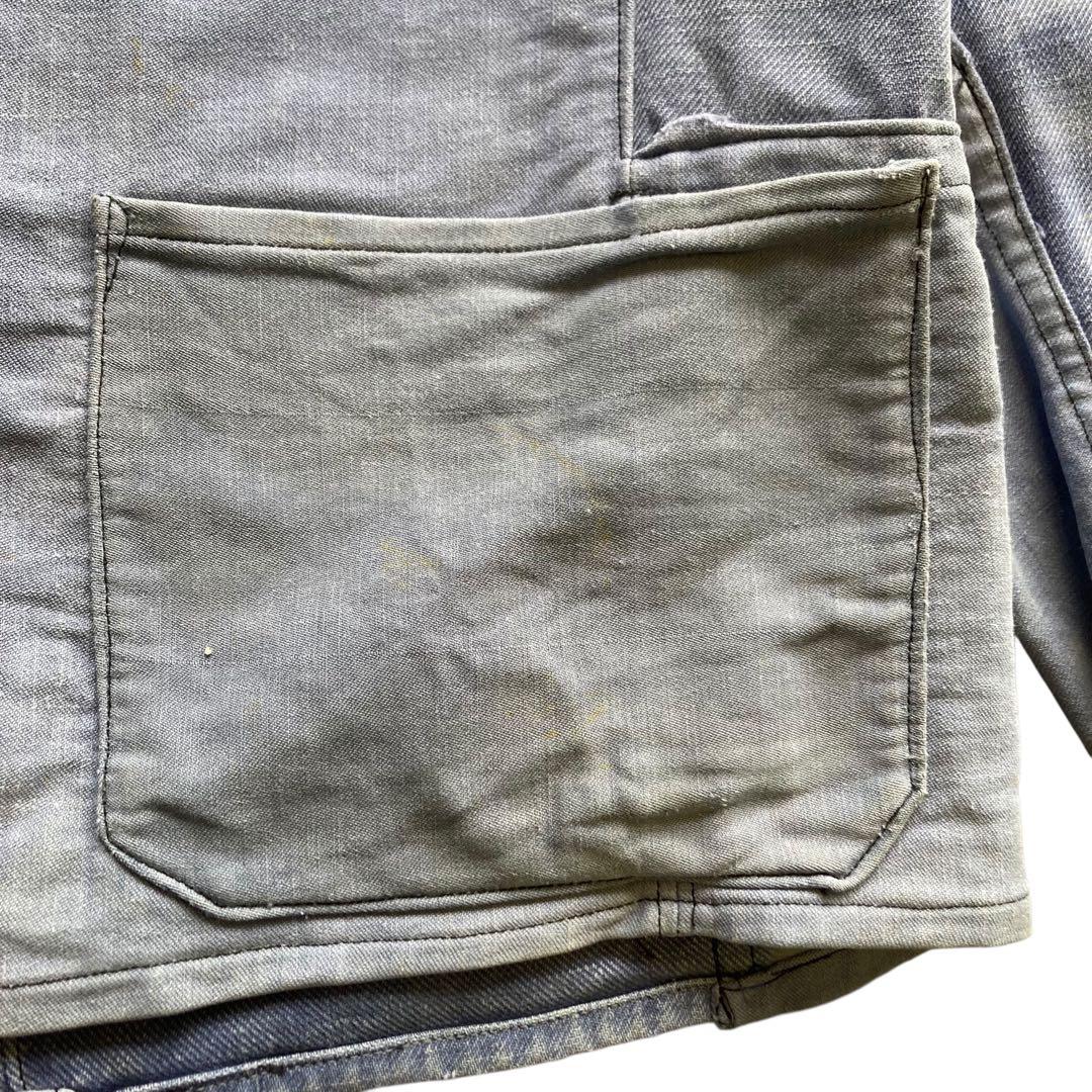 40〜50s フレンチ ヴィンテージ カバーオール モールスキンジャケット ボロ