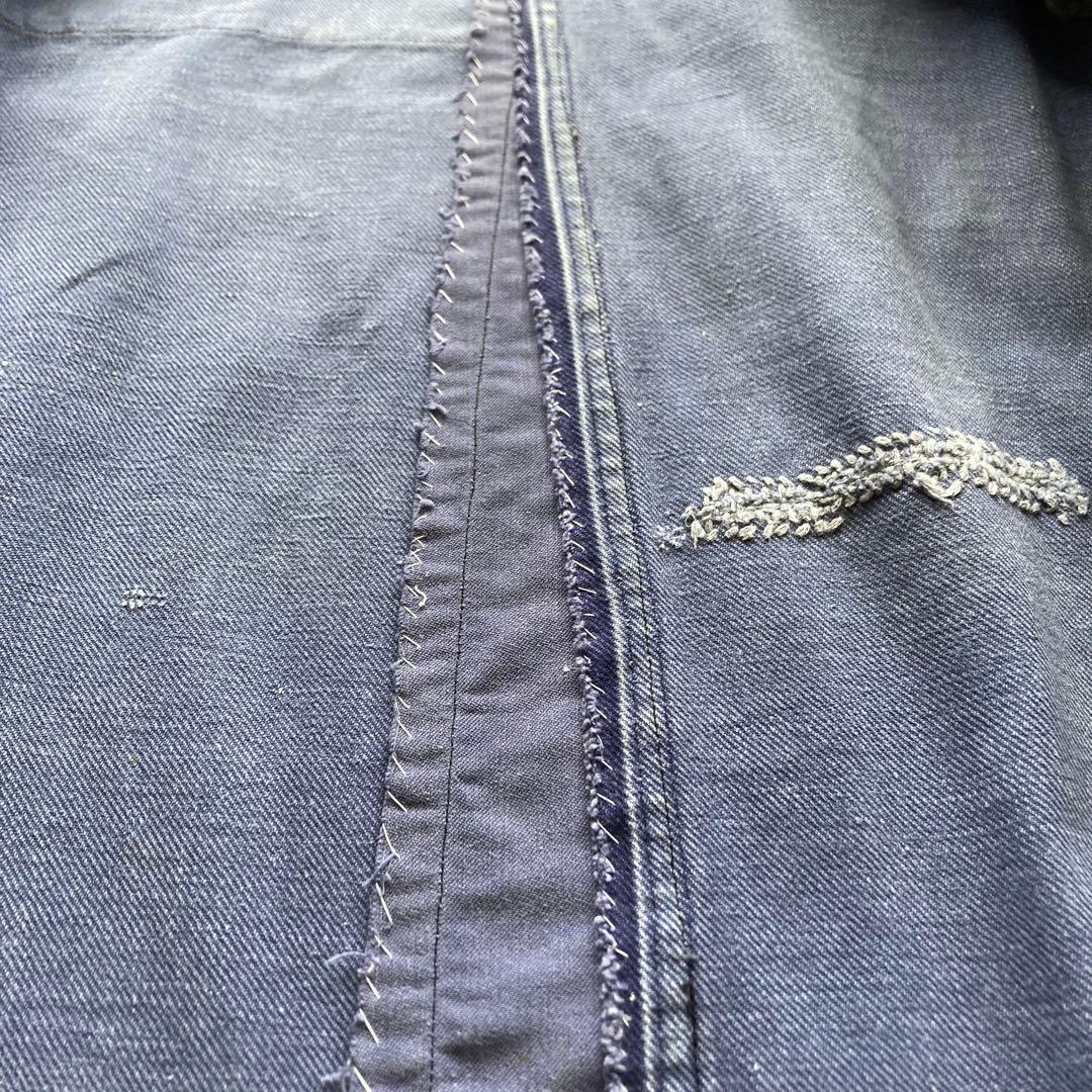 40〜50s フレンチ ヴィンテージ カバーオール モールスキンジャケット ボロ