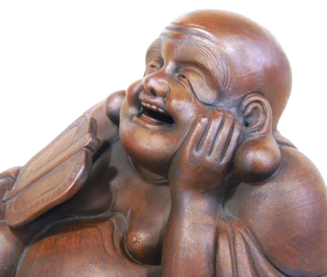 左右260 座布袋尊 備前焼 古備前 置物 和骨董