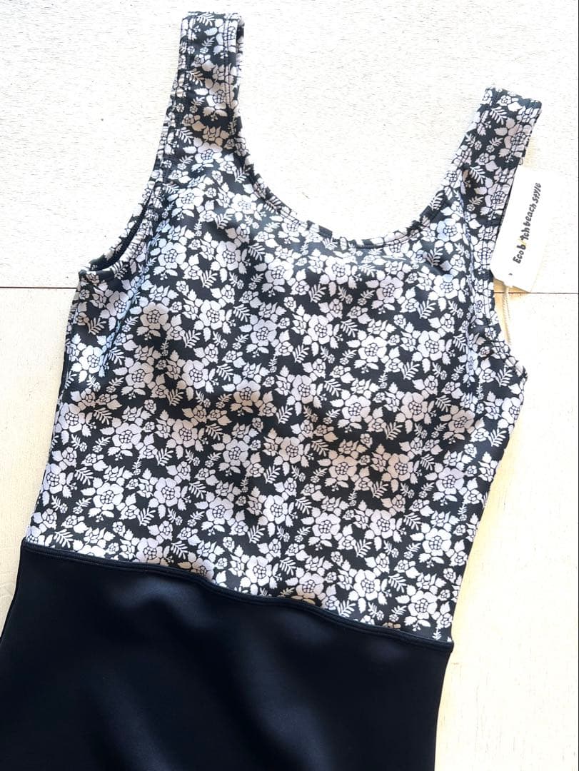 ecobitchbeachstyleブラックタンクトップオールスーツロンジョン