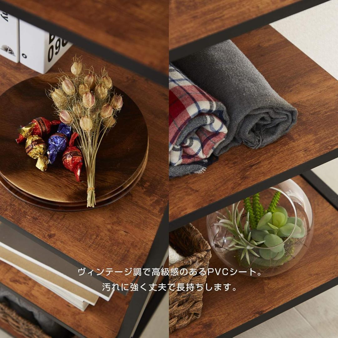 ドウシシャ ビスカーナ ラック 幅80cm 6段 棚 木製 黒 スチールフレーム