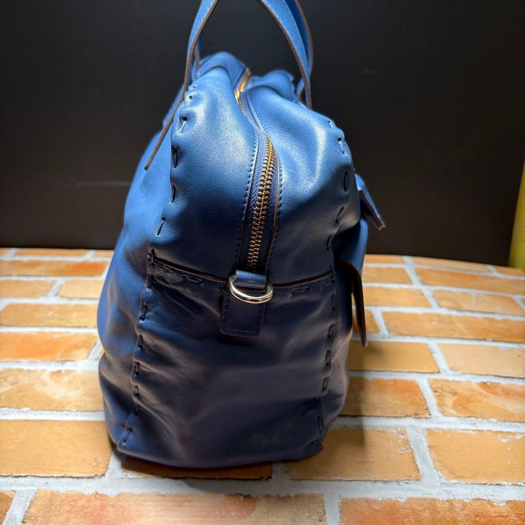 アニヤハインドマーチ　カーカー　２WAY　くすみブルー　鍵　タッセル