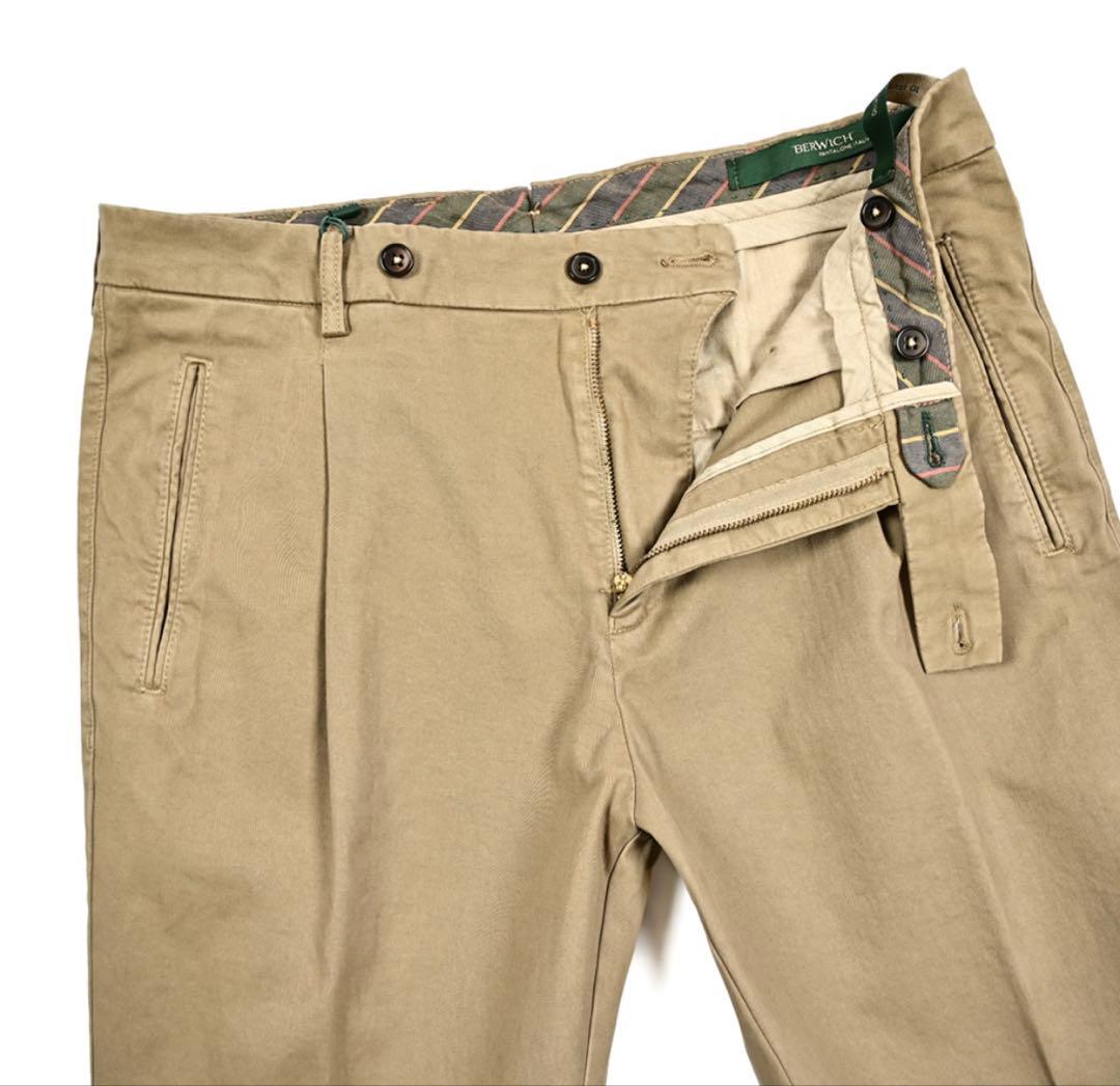 【新品】ベルウィッチ BERWICH スラックス ワンタック チノパンツ　48