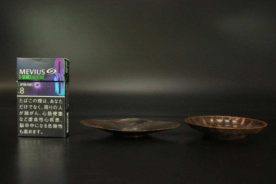 煎茶 銅 茶托 九件 二種(A321)