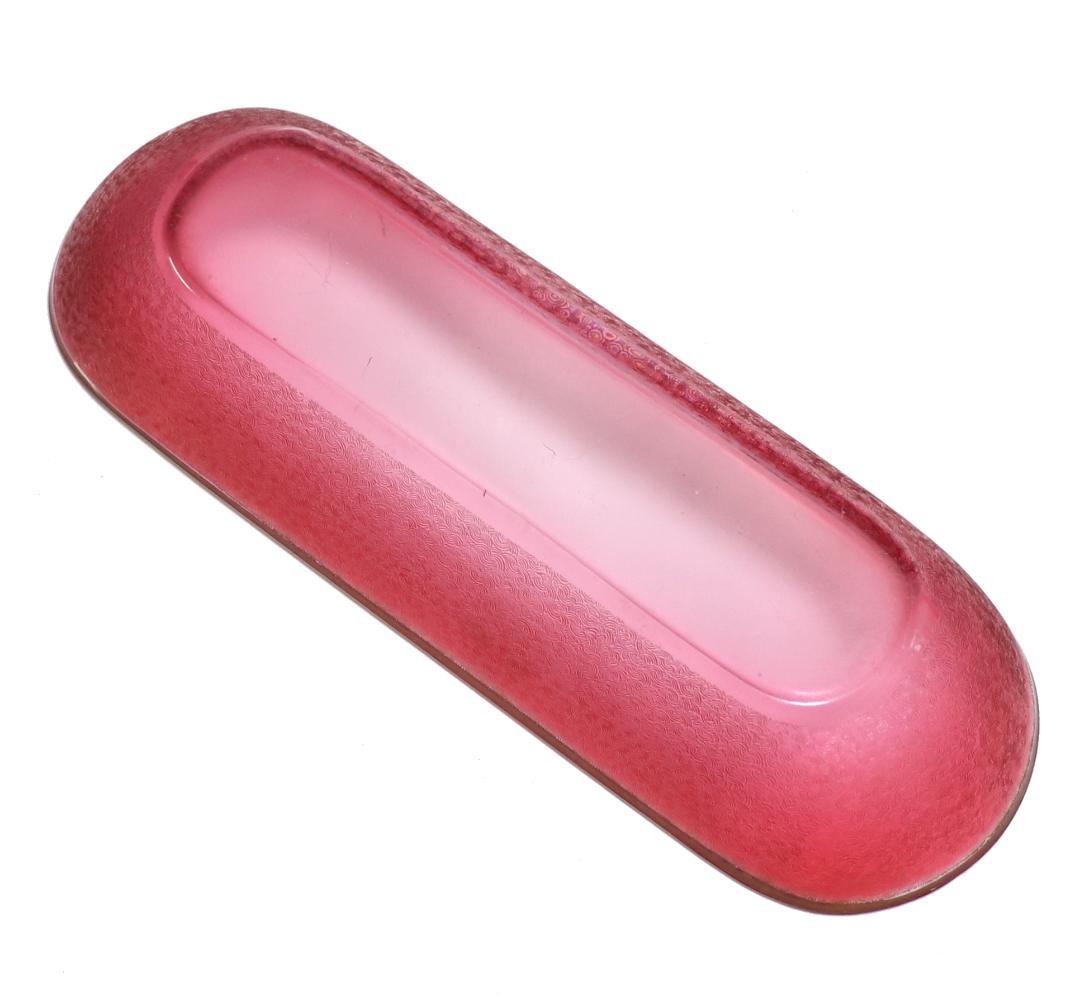 オールド・バカラ 最高級春海商店特注品 青海波模様 赤色被せ金彩舟形鉢 懐石料理