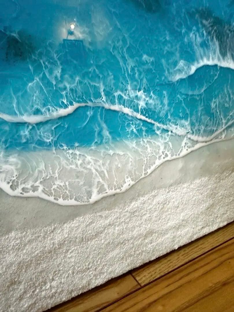 海アート　レジンアート　オーシャンアート　壁掛け　立体　大型　波アート