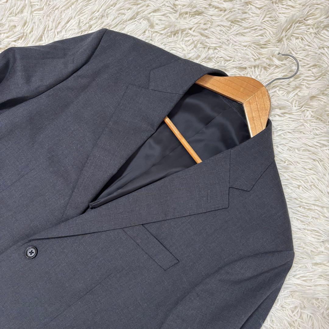 ユニクロ セットアップ スーツ ストレッチウール 背抜き 52 ダークグレー