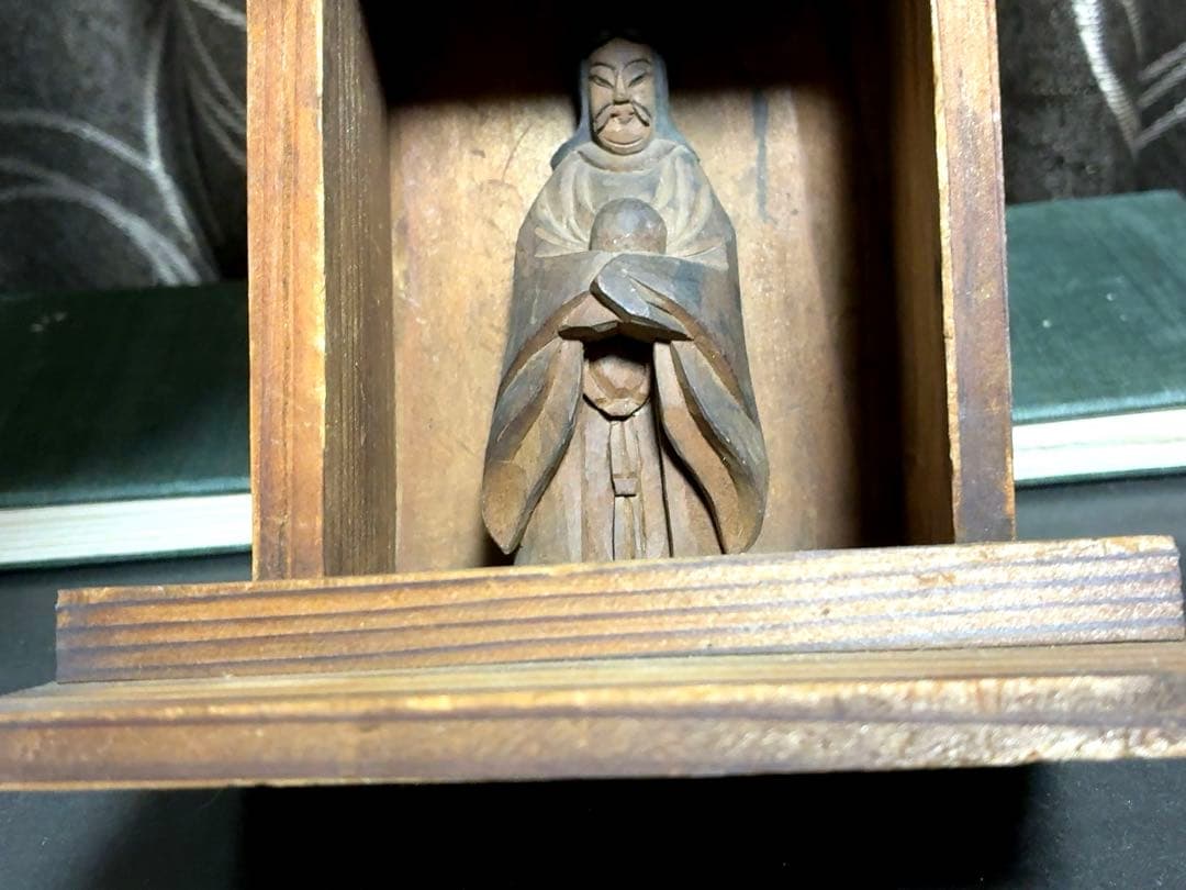 呪物　天照大神　木彫　置物　神棚　仏像　神仏習合　骨董　アンティーク　お守り　像