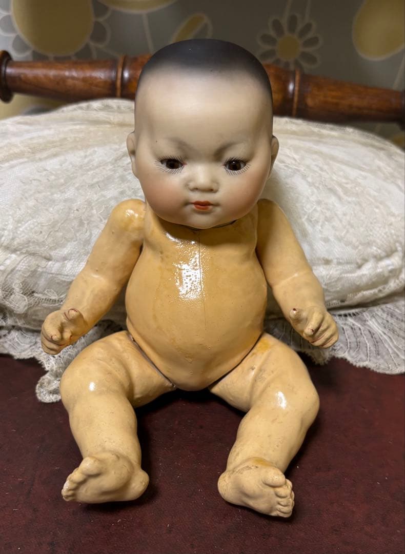 アンティークビスクドール アーモンドマルセル オリエンタルベビーアジアンドール