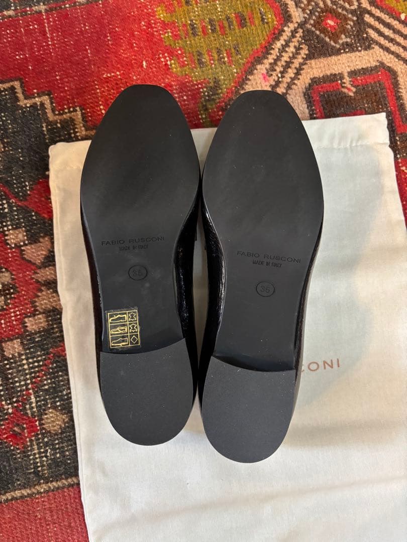 FABIO RUSCONI 黒　エナメル　ローファー　35 22.5