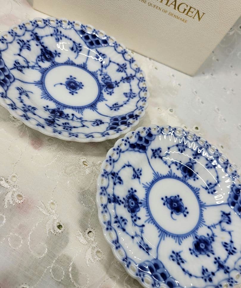 未使用✨レア✨ロイヤルコペンハーゲン ブルーフルーテッド フルレース 豆皿 小皿