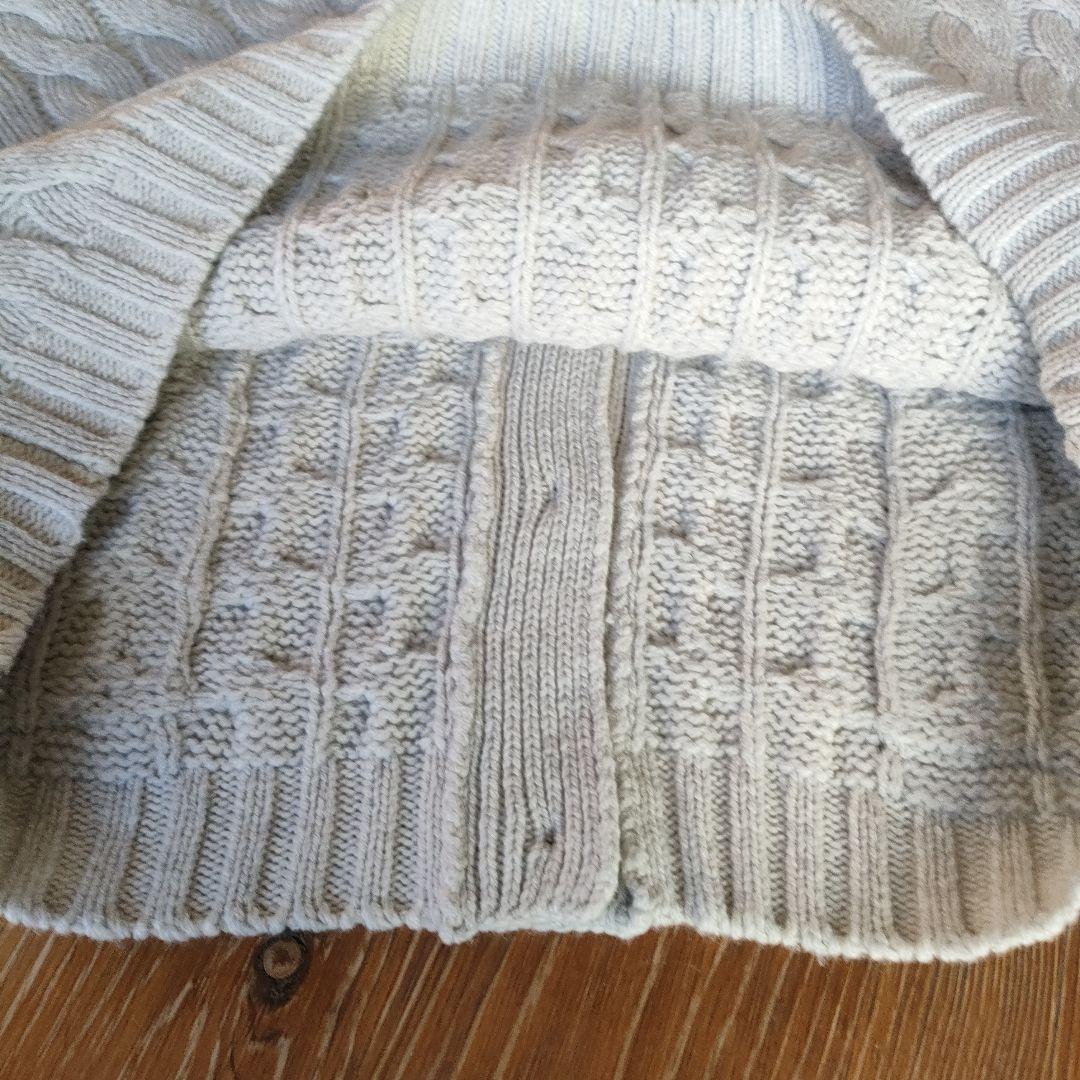 【ebureエブール】ケーブル編みオーバーサイズニットカーディガン　ライトグレー