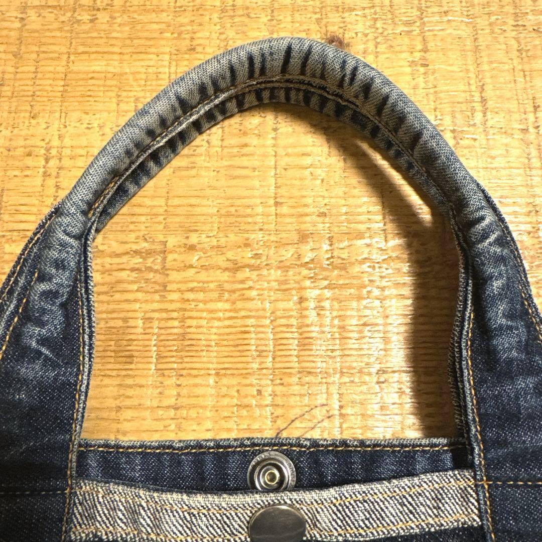 ワンピースオブロック　デニムハンドバッグ　日本製