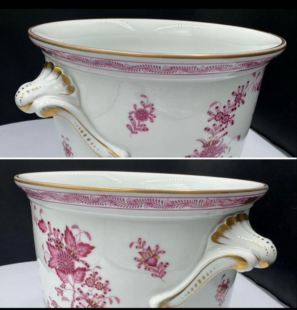 ヴィンテージ ヘレンド　インドの華シリーズ。ピンク。大きな花瓶。鉢。