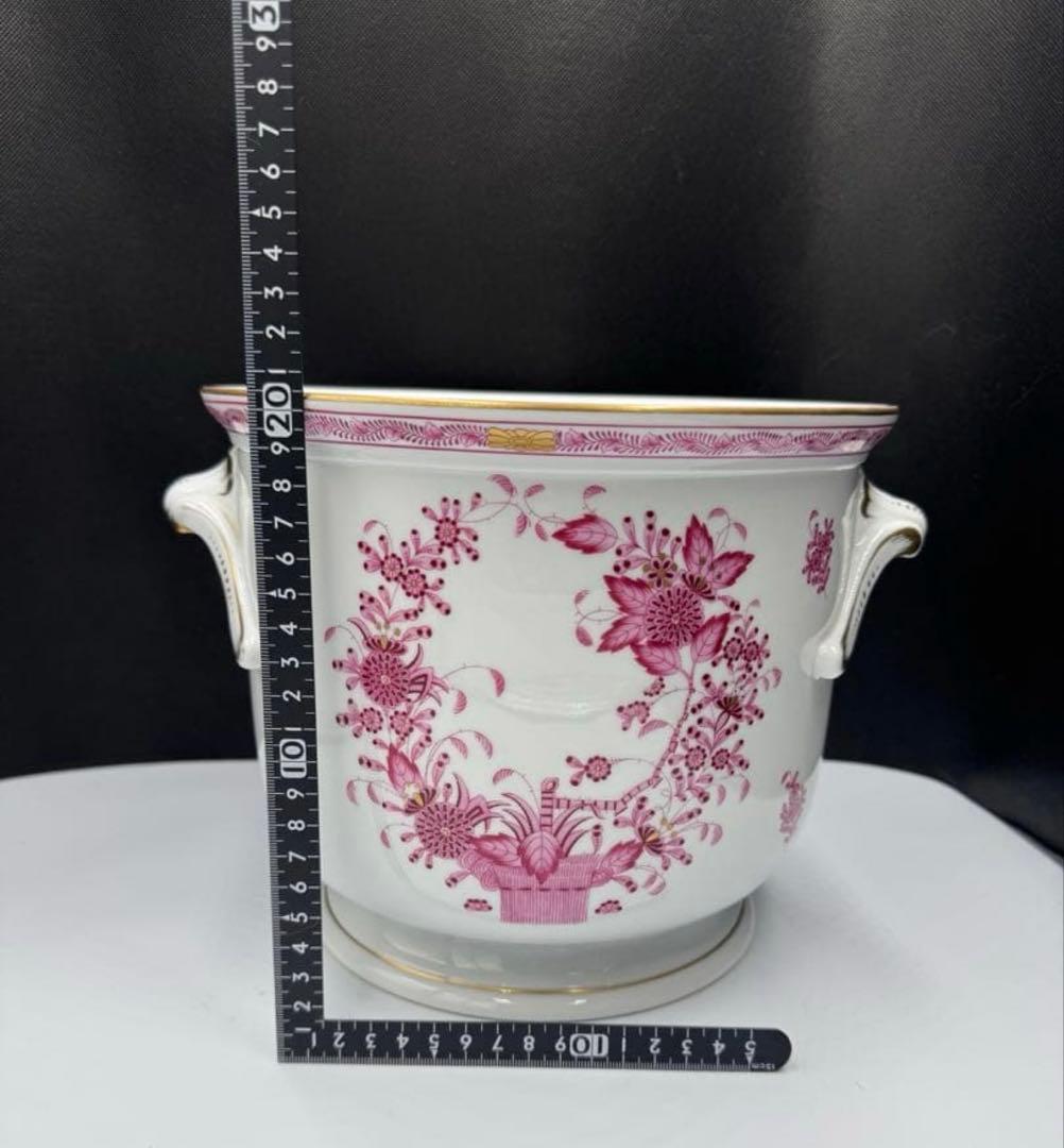 ヴィンテージ ヘレンド　インドの華シリーズ。ピンク。大きな花瓶。鉢。