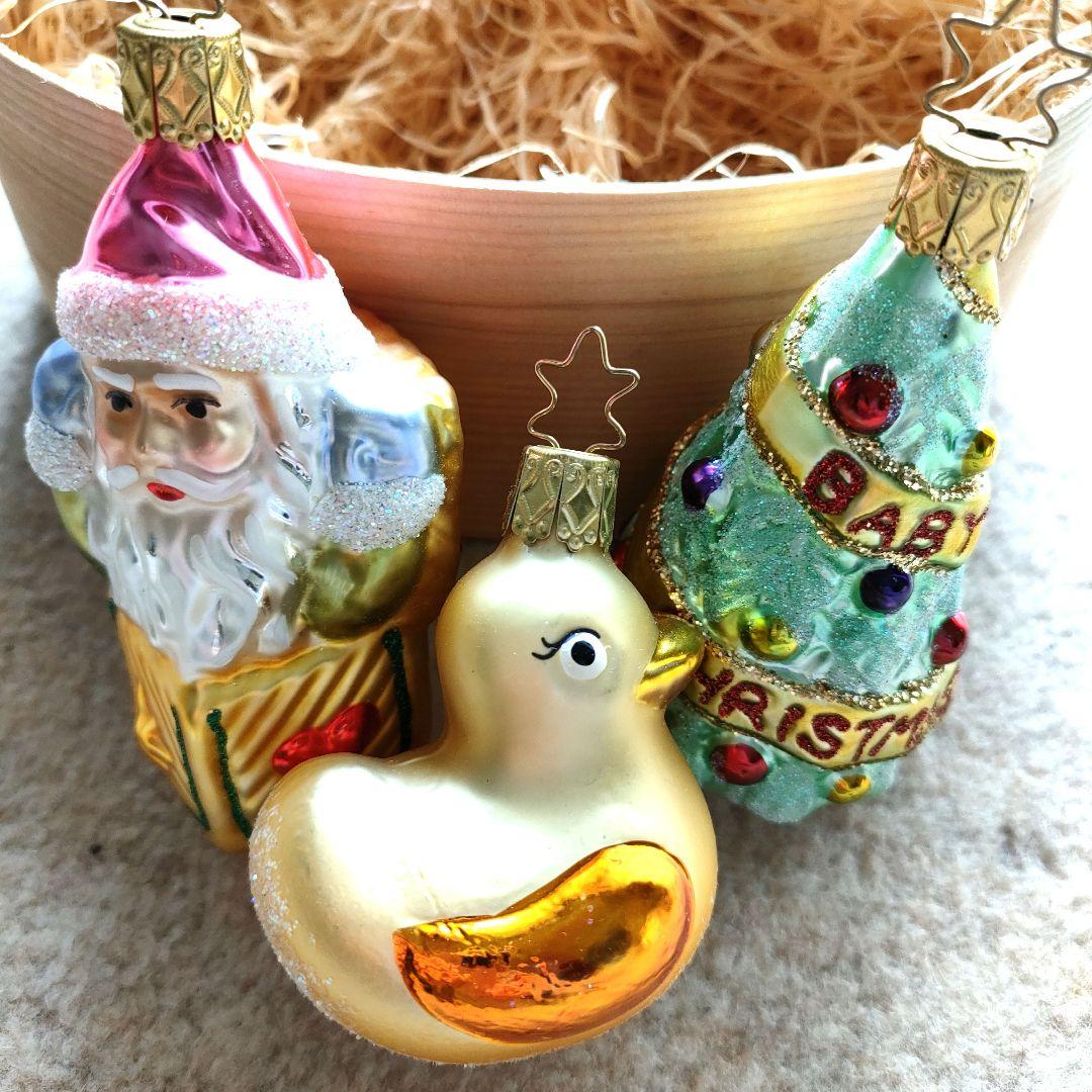 ドイツINGE-GLAS Baby's First Christmas 3個飾り