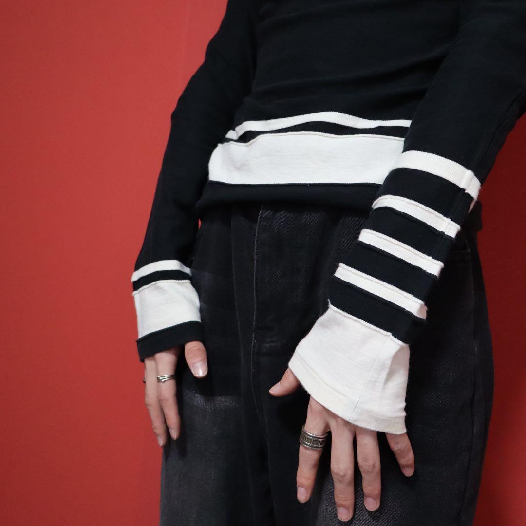 Yohji Yamamoto 短丈 ロング袖 アシンメトリーデザイン ロンT