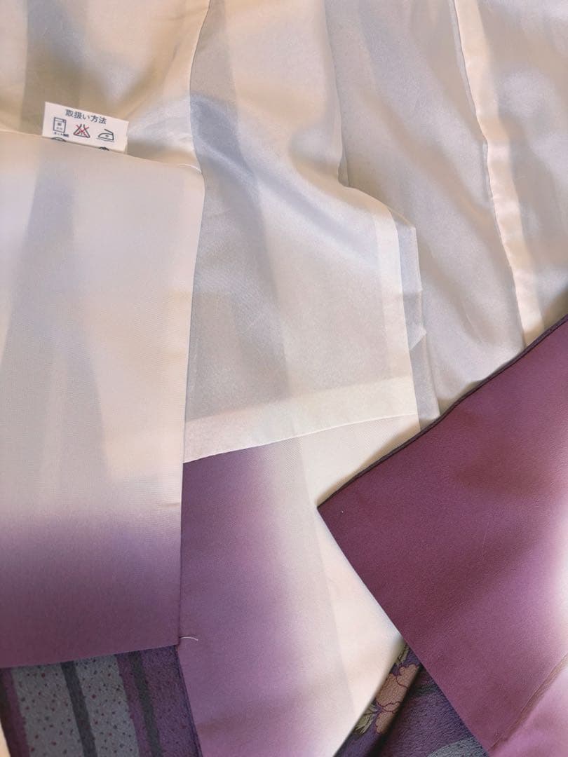 撫松庵　洗える着物　縞と牡丹