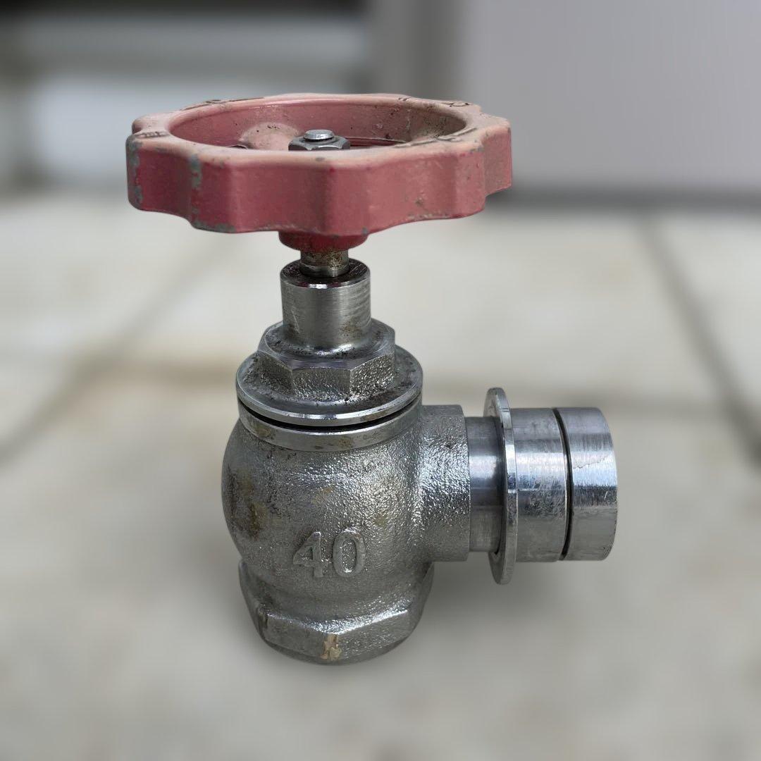 金属製ボールバルブ 40mm 赤ハンドル