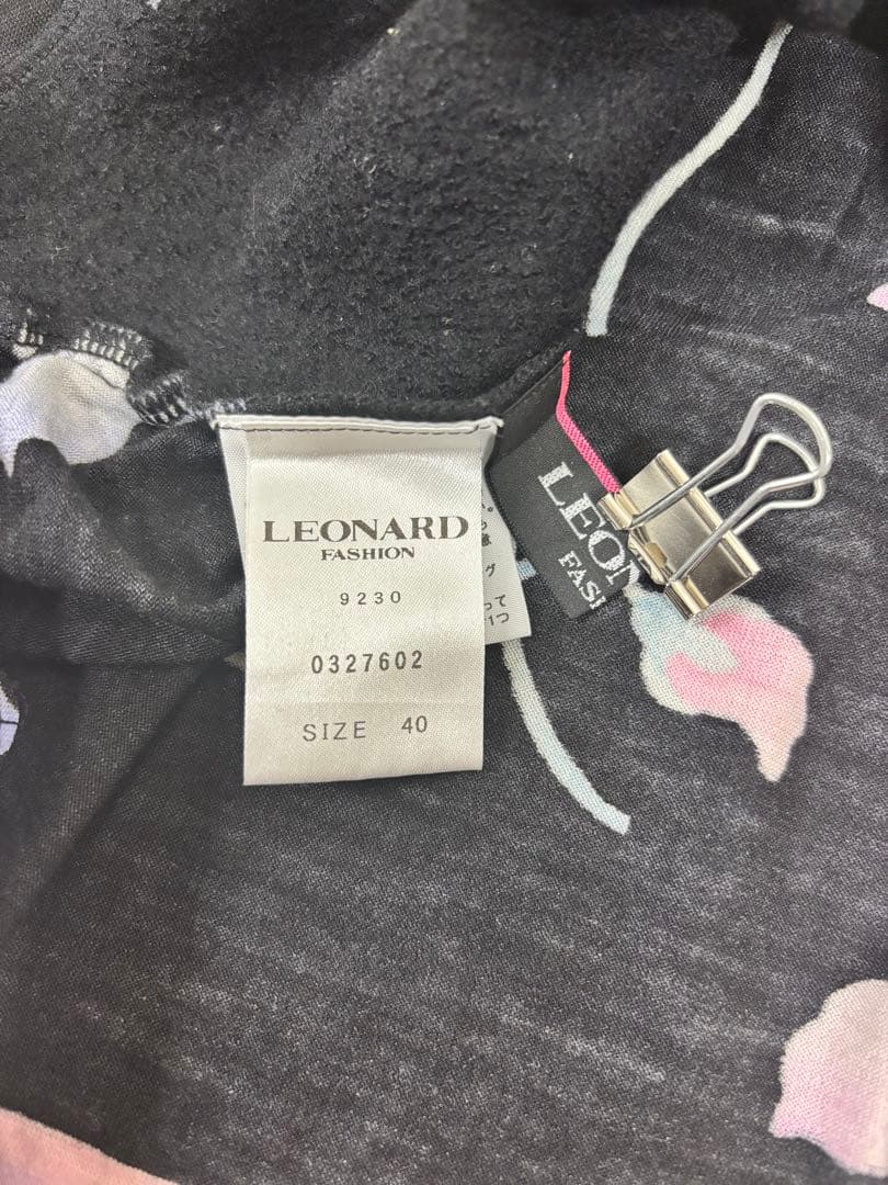 レオナール カシミヤウール　 ビジュー ブラウス ニット トリム　40（H1