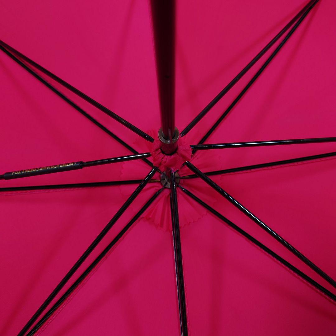 英国製高級傘FOX UMBRELLAS フォックスアンブレラレッド〜ピンク長傘