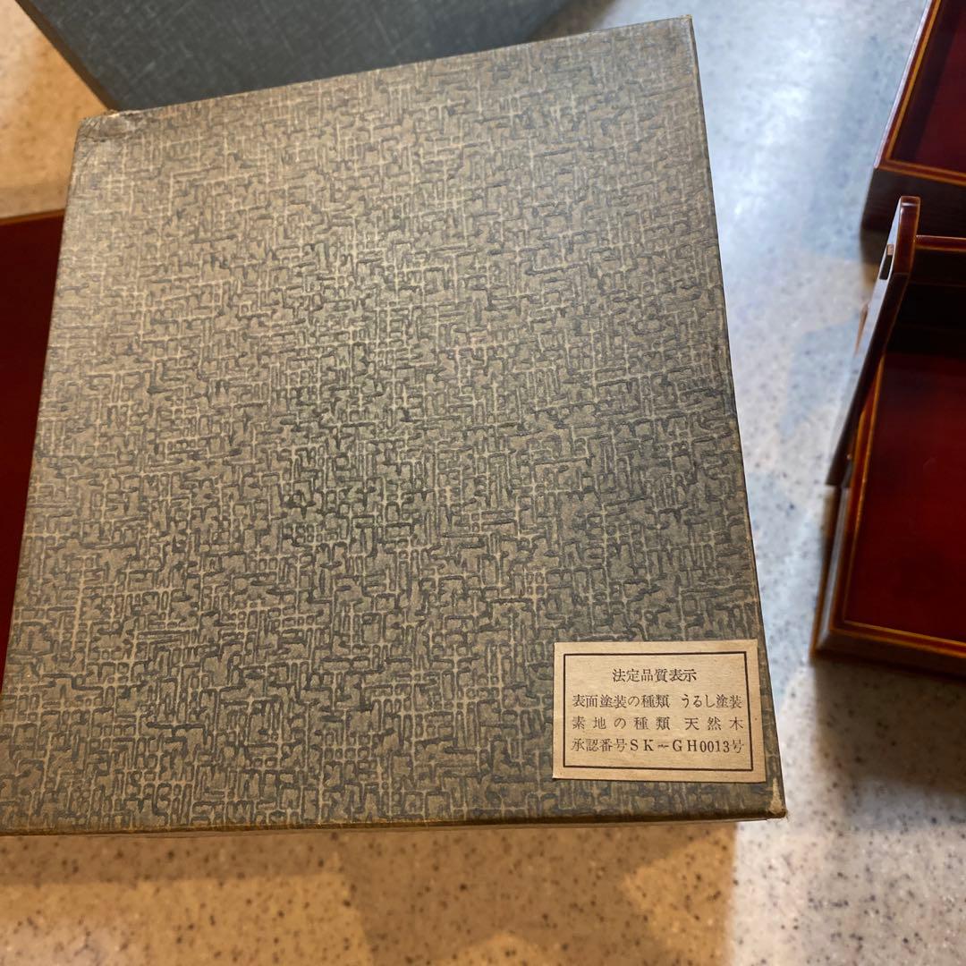 飛騨　春慶塗　持ち手付き三段お重など4種類セット