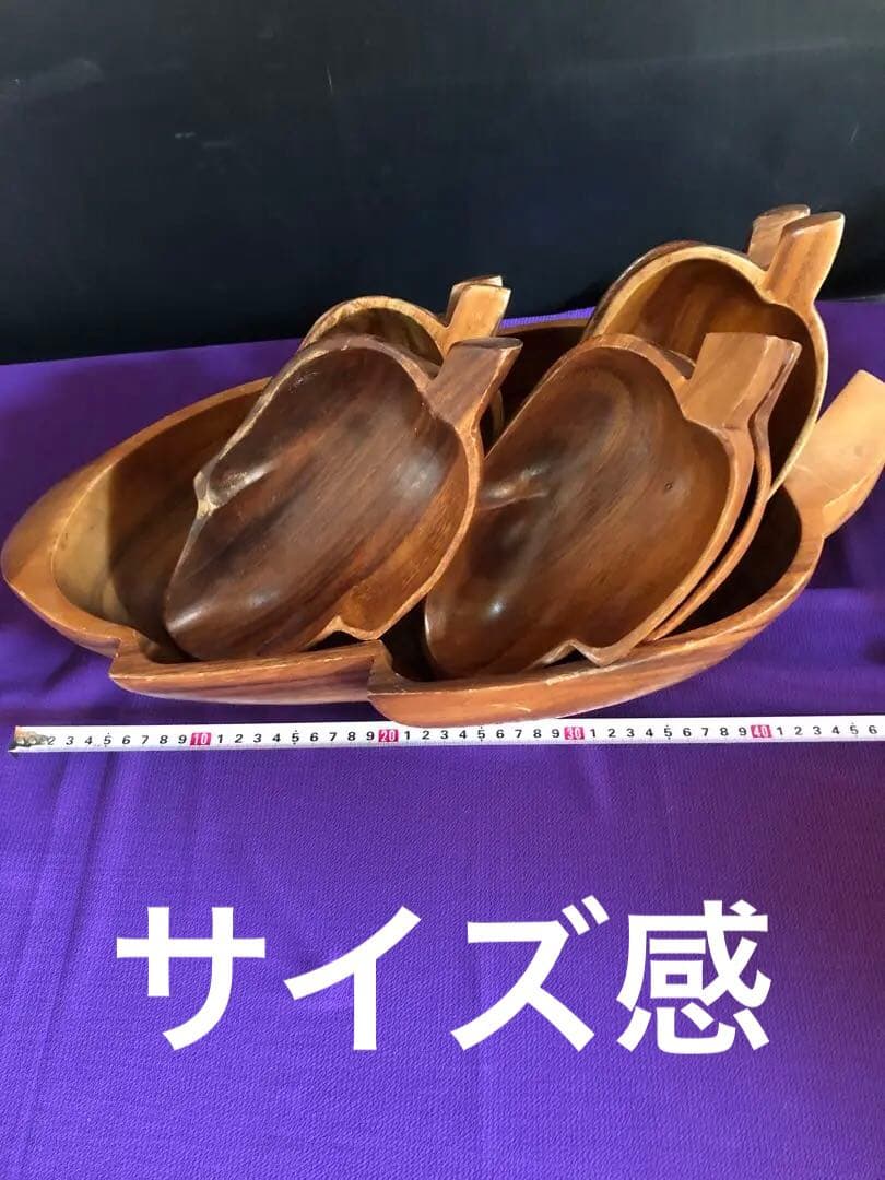 美品♦️希少 高級オーダー♦️ウッドプレート♦️リーフ形　10点セット♦️補償付　送料込