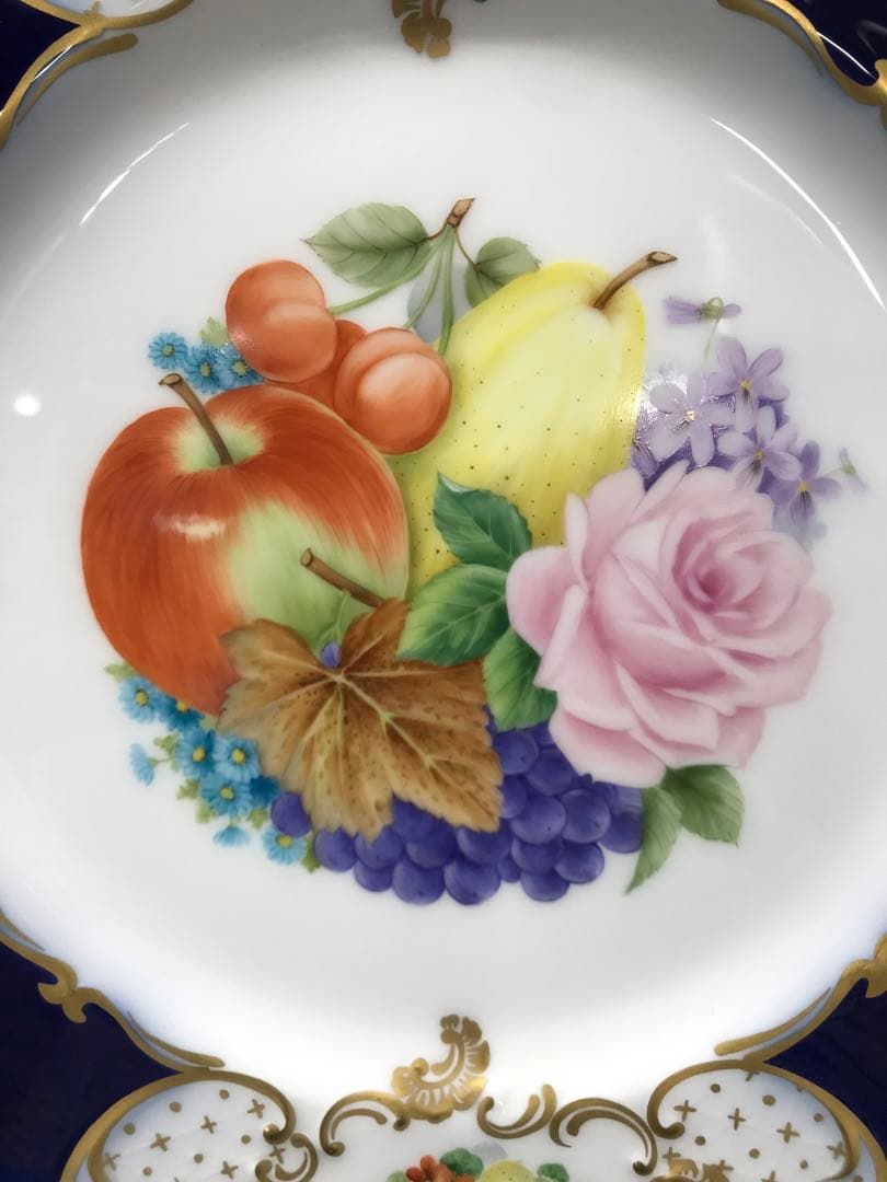 【レア】大倉陶園　受注生産品　瑠璃金彩　サービスプレート　プレート　飾り皿