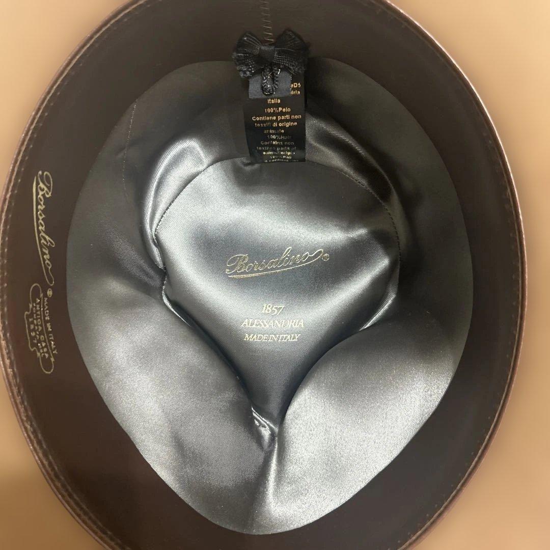 ボルサリーノ　フェデリコ　ハット　中折れ　キャメル　イタリア製　390054