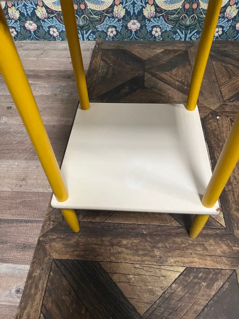 3段 棚 昭和レトロ レトロポップ 当時物 インテリア 黄色 白 ラック