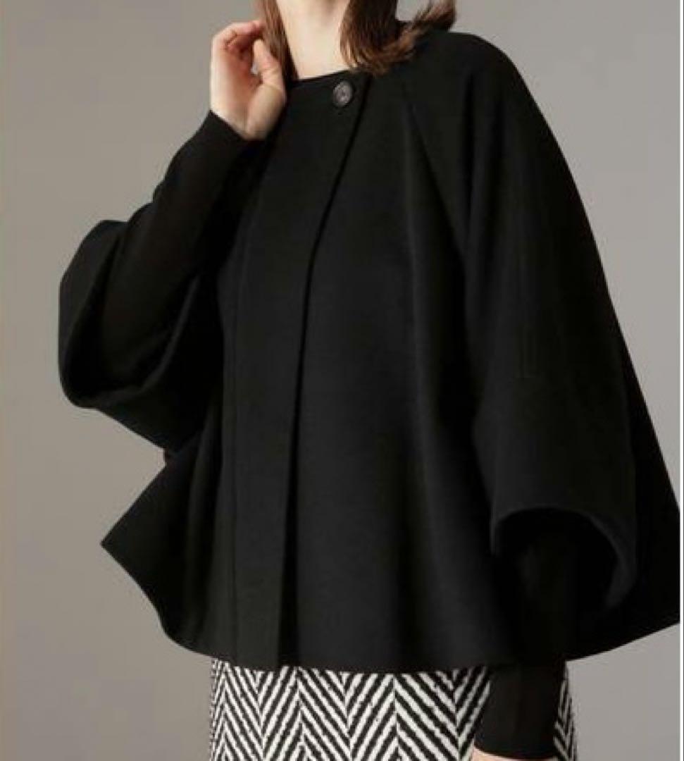 アドーア　ウール　ビーバー　ショート　コート　ノーカラー