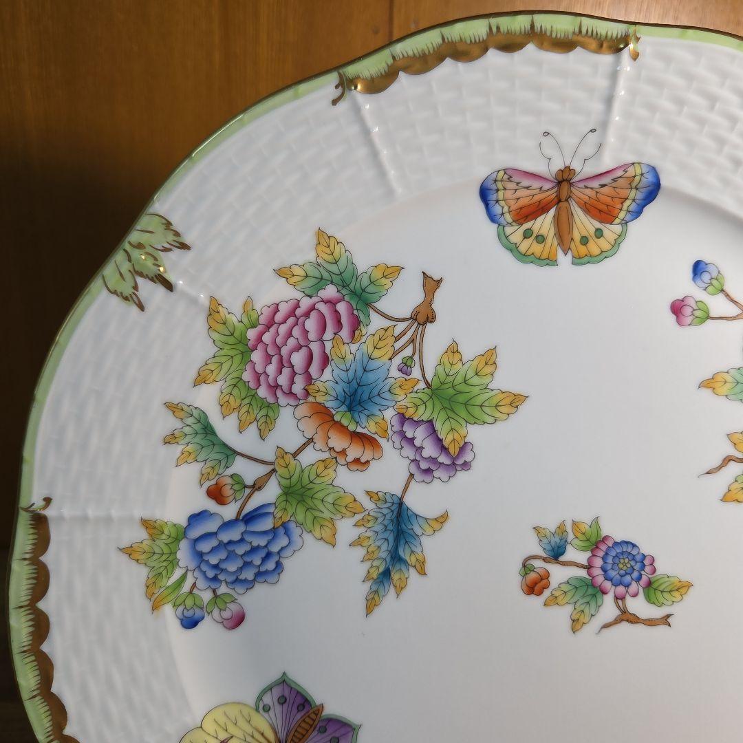 ヘレンド 約25.5cm ヴィクトリアブーケ 大皿プレート Herend 手描き