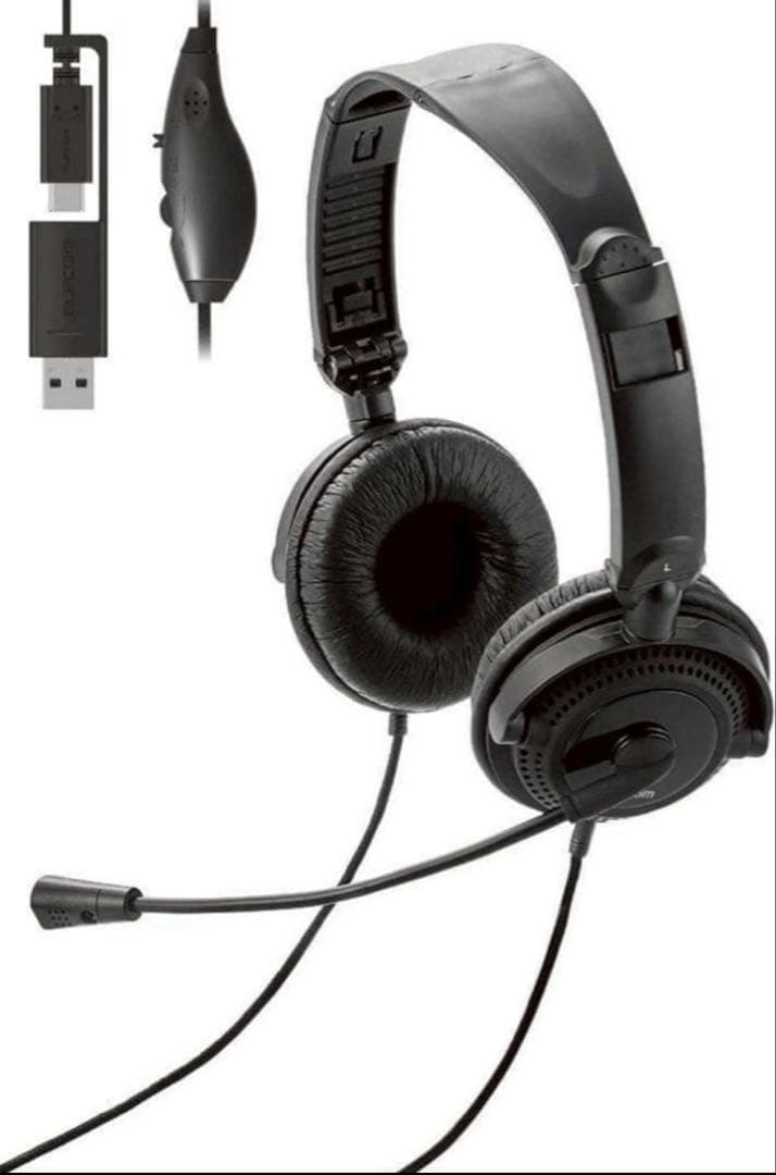 【あめ出品】エレコム　折りたたみ有線ヘッドセット HS-HP10SCBK他