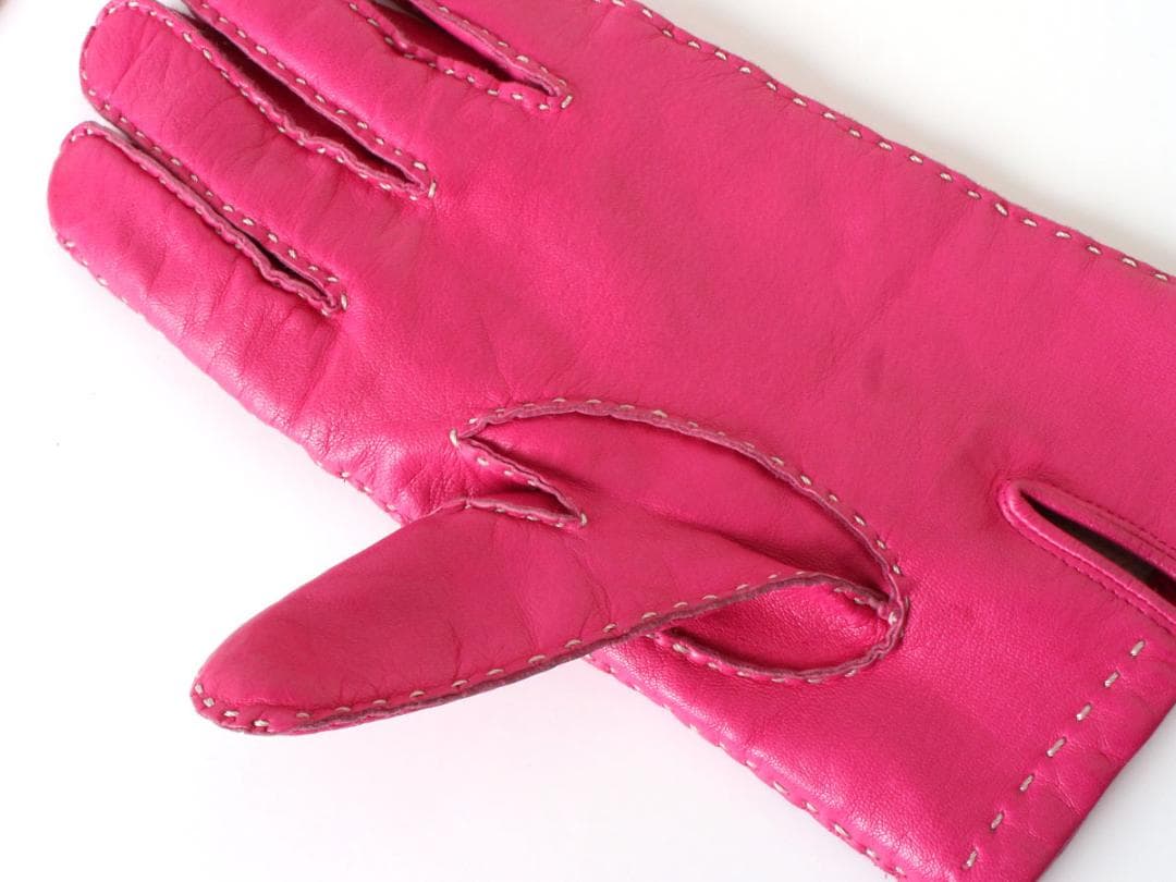 ピンク　ヴィヴィアンウエストウッド　ラム レザー　グローブ　手袋　L　21.5㎝