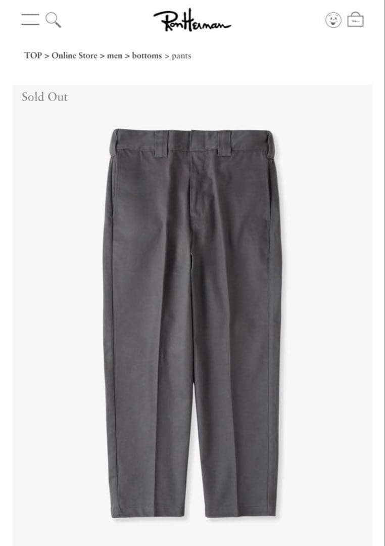 つーさま　Ron Herman×Dickies 34inグレー