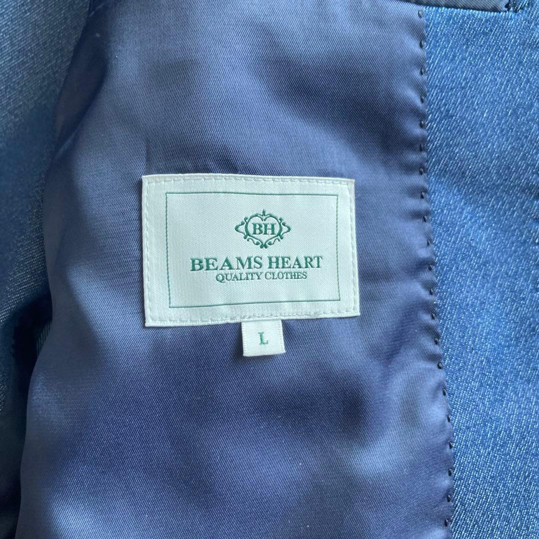 美品 ビームスハート ストレッチデニム3ピース セットアップスーツ L/XL