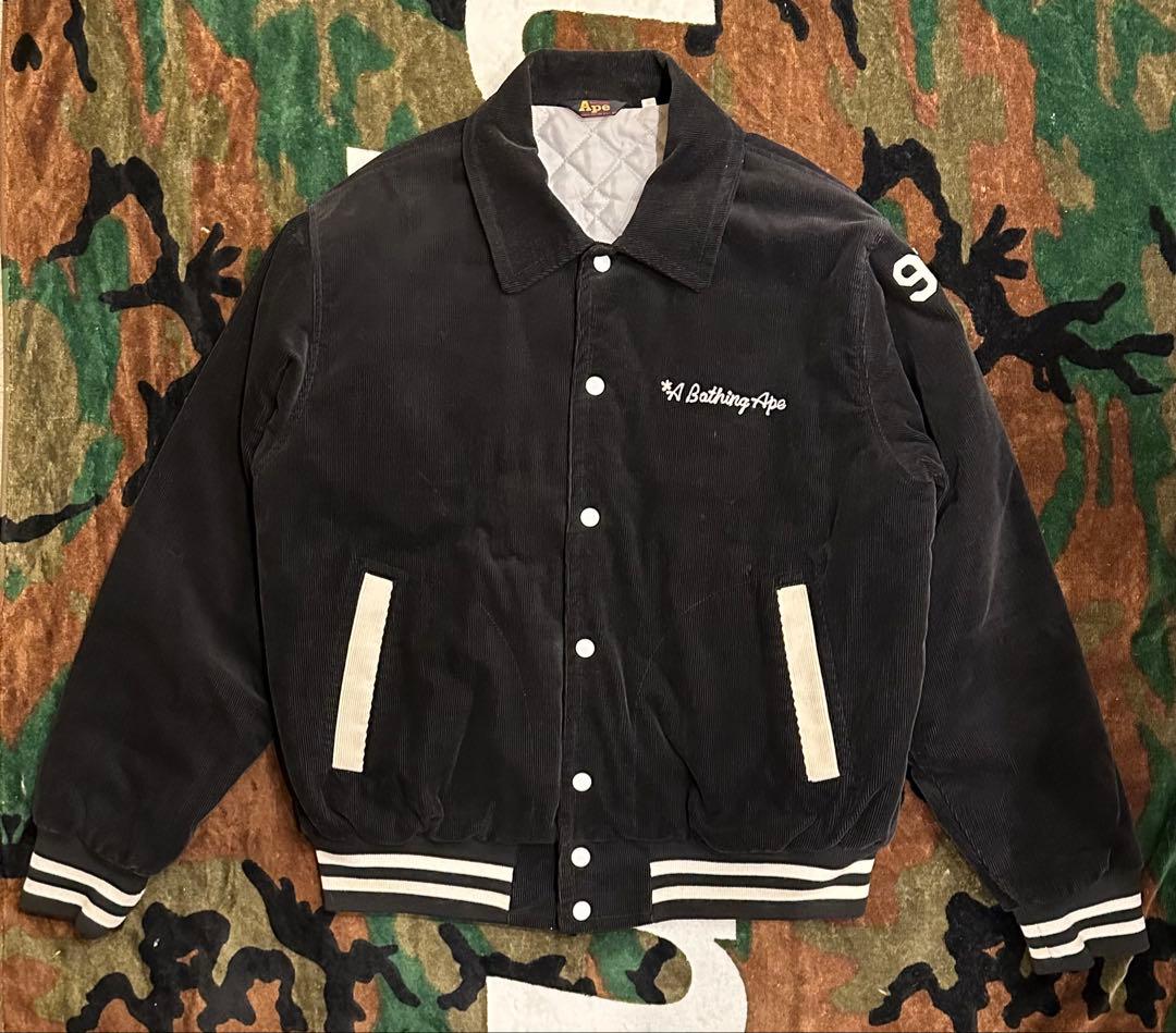 A BATHING APE コーデュロイ スタジャン 黒L 初期