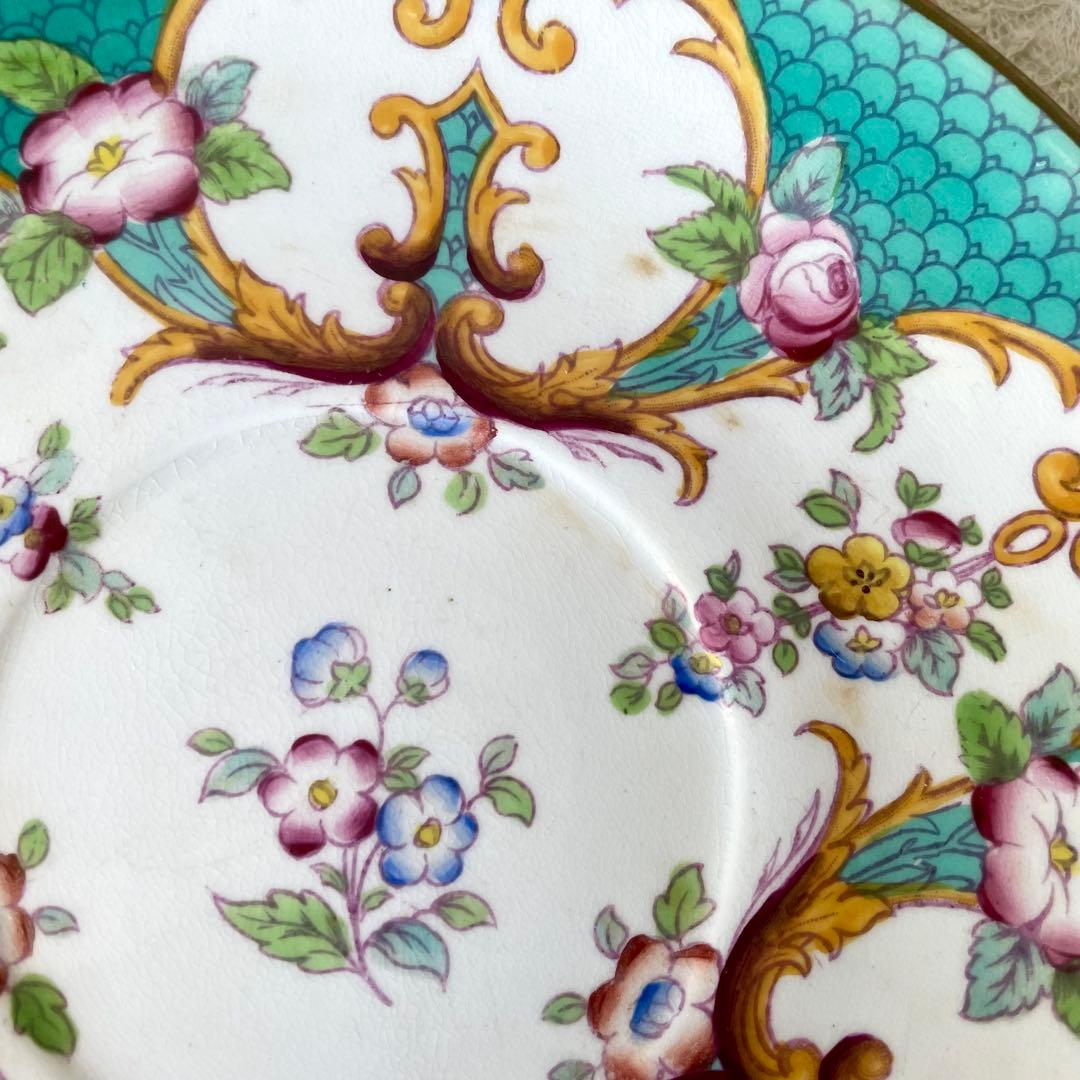 【レア】サルグミンヌミントン　ショコラカップ　緑　C&S フランスアンティーク