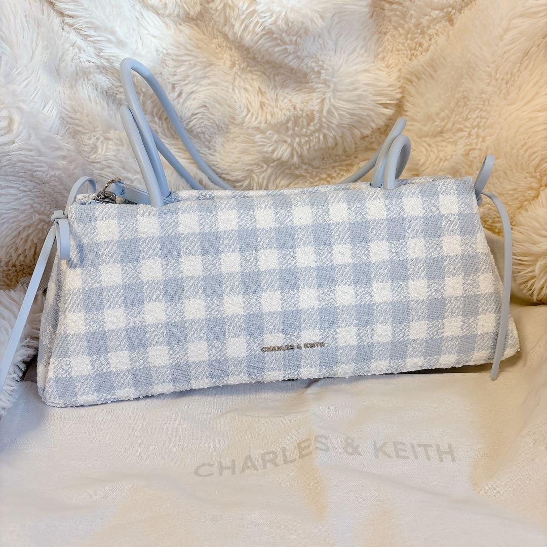 チャールズアンドキース Hazel ヘーゼル ギンガムボウショルダーバッグ