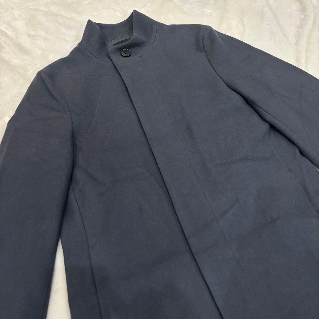 【新品】theory セオリー　スタンドカラーコート　ダークグレー　ウールコート