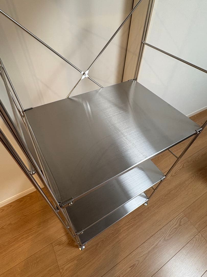 ステンレスユニットシェルフ大　つっぱりパーツつき