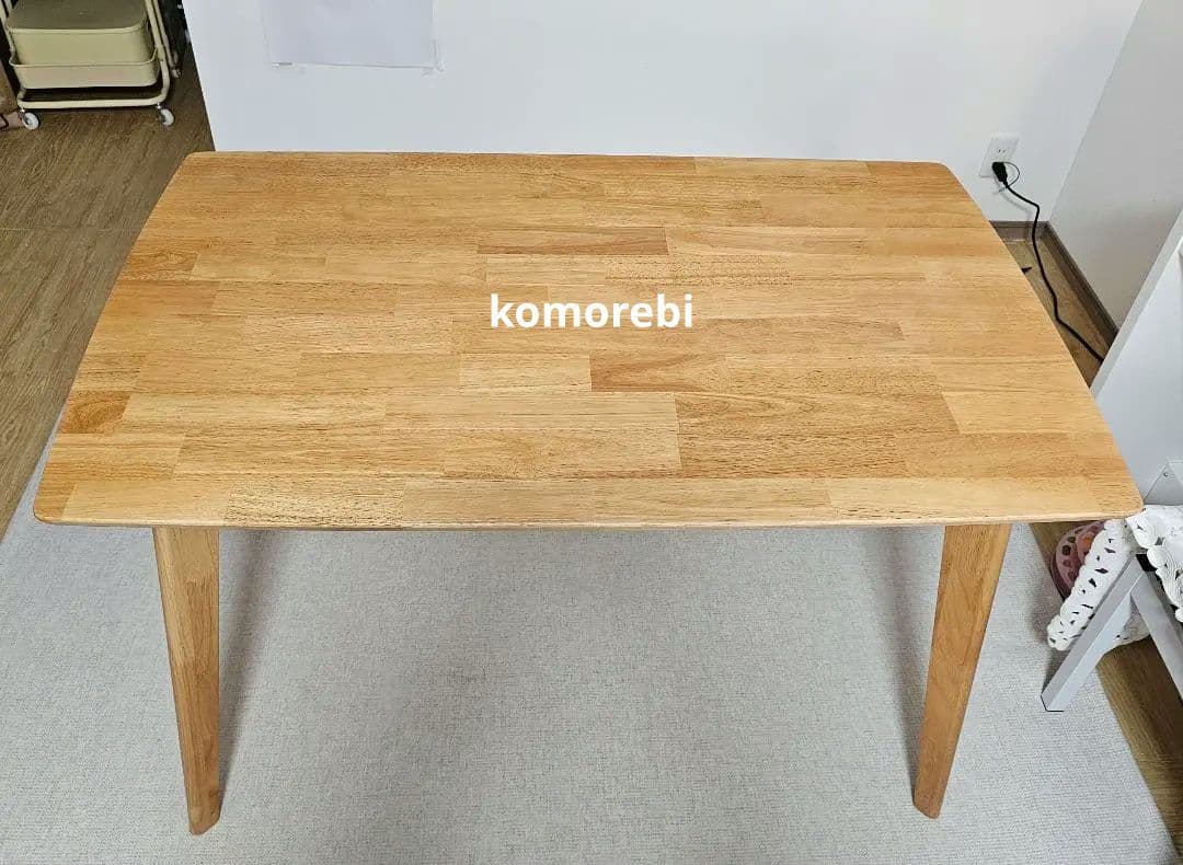 【引き取り限定】ナチュラルウッド　ダイニングテーブル　椅子4脚　セット　スツール